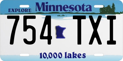 MN license plate 754TXI