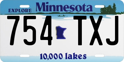 MN license plate 754TXJ