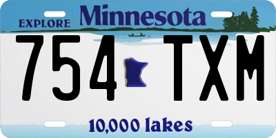 MN license plate 754TXM