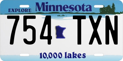 MN license plate 754TXN