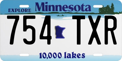 MN license plate 754TXR