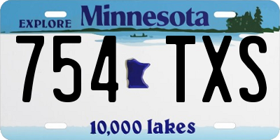MN license plate 754TXS