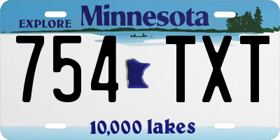 MN license plate 754TXT