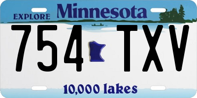 MN license plate 754TXV
