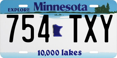 MN license plate 754TXY