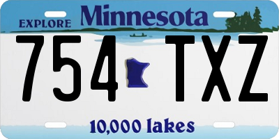 MN license plate 754TXZ