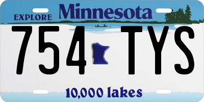 MN license plate 754TYS