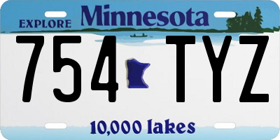 MN license plate 754TYZ