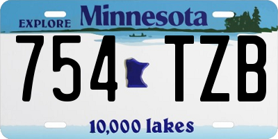 MN license plate 754TZB