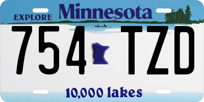 MN license plate 754TZD