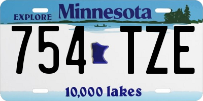 MN license plate 754TZE