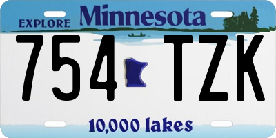 MN license plate 754TZK