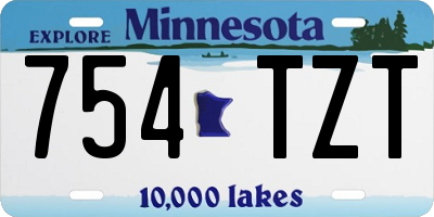 MN license plate 754TZT