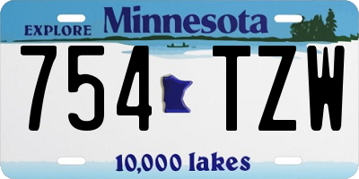MN license plate 754TZW