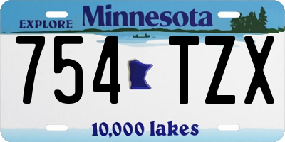 MN license plate 754TZX