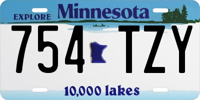 MN license plate 754TZY