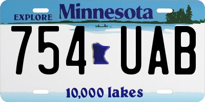 MN license plate 754UAB
