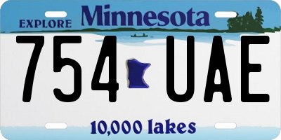 MN license plate 754UAE