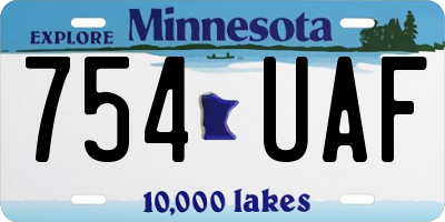 MN license plate 754UAF