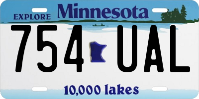 MN license plate 754UAL