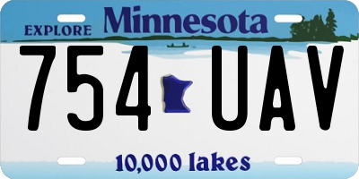 MN license plate 754UAV
