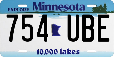 MN license plate 754UBE