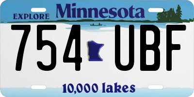 MN license plate 754UBF