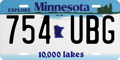 MN license plate 754UBG