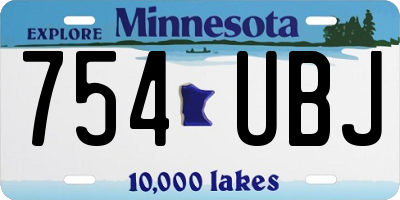 MN license plate 754UBJ