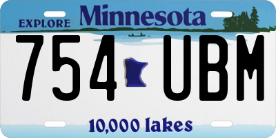 MN license plate 754UBM