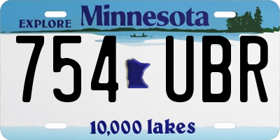 MN license plate 754UBR