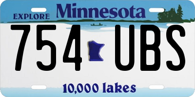 MN license plate 754UBS
