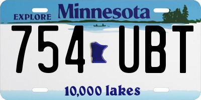 MN license plate 754UBT