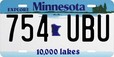 MN license plate 754UBU