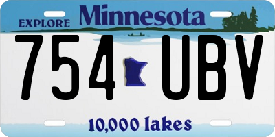 MN license plate 754UBV