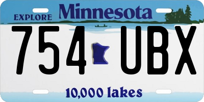 MN license plate 754UBX