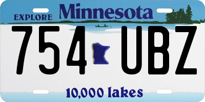 MN license plate 754UBZ