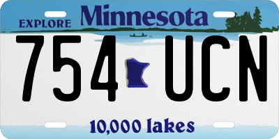 MN license plate 754UCN