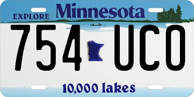 MN license plate 754UCO