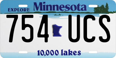MN license plate 754UCS