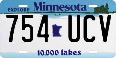 MN license plate 754UCV