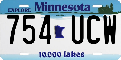 MN license plate 754UCW