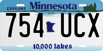 MN license plate 754UCX