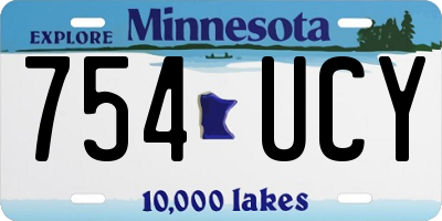 MN license plate 754UCY
