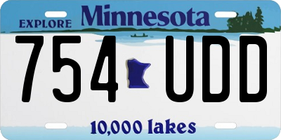 MN license plate 754UDD