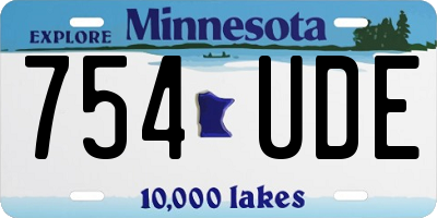 MN license plate 754UDE
