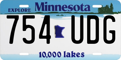 MN license plate 754UDG