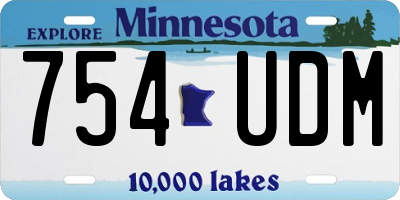 MN license plate 754UDM