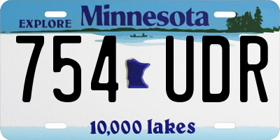MN license plate 754UDR
