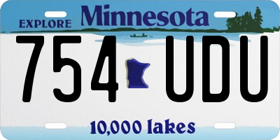 MN license plate 754UDU